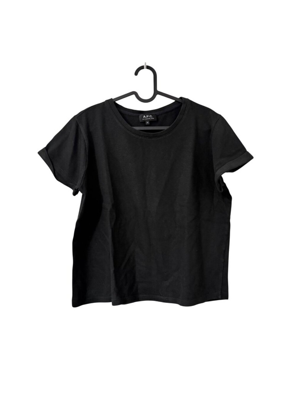 A.P.C. Rue Madame Paris Black Short Sleeve Boxy Tshirt Womens Size Medium